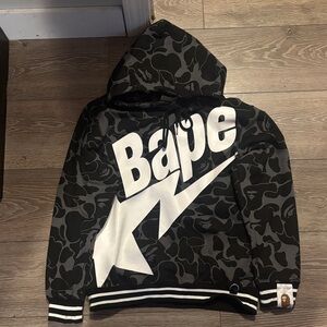 Bape Black and Gray Camo Hoodie